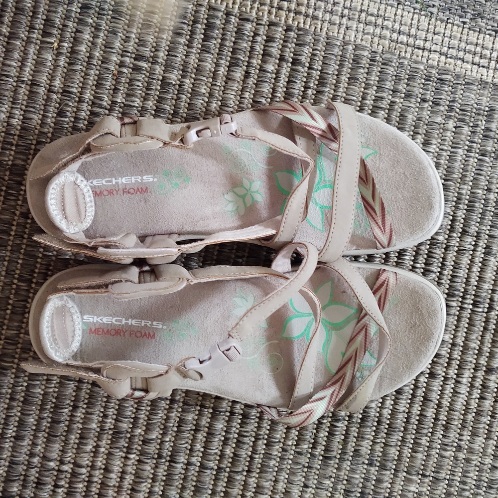 Gently used tan strap sandals